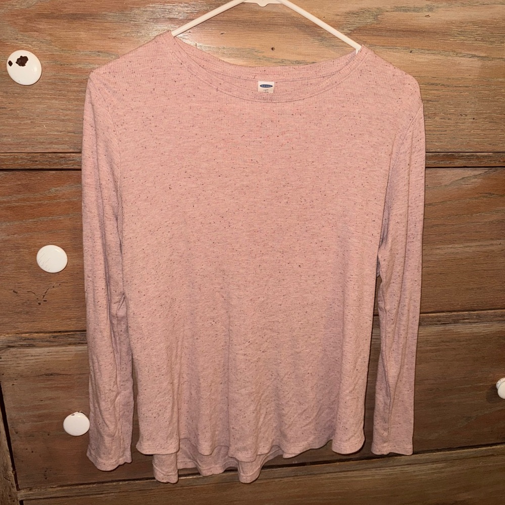 Old Navy Light Pink Long Sleeve Crewneck Tee